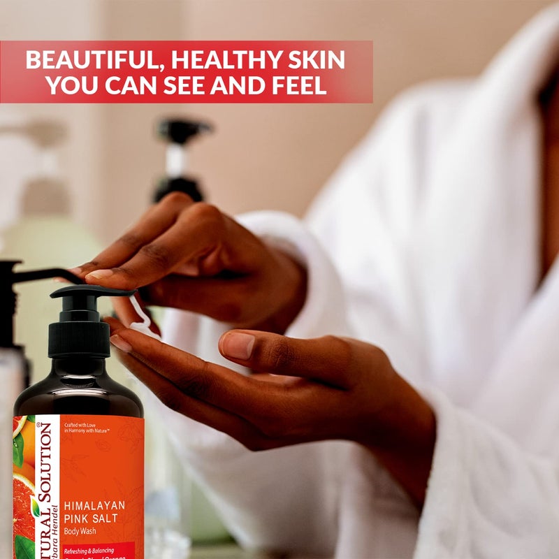 Natural Solution Body Wash, Formulated with Organic Blood Orange Extracts with Himalayan Pink Salt, Revitalizes & Refreshing Your Skin, 17 fl oz/Each â€“ Pack of 3 - Image 3